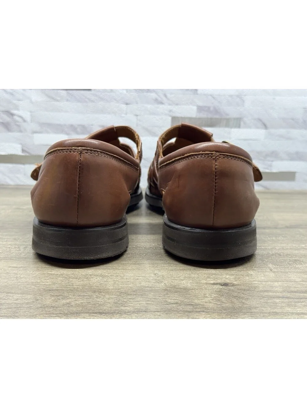 Allen Edmonds Tivoli Fisherman’s Sandals Brown Men’s 11.5 D Summer Vibram Italy